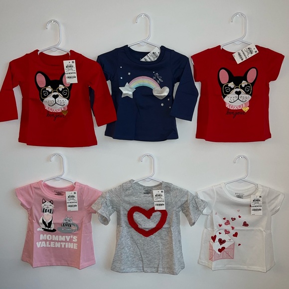 First Impressions Other - First Impressions Baby Girl Heart T-Shirt Bundle 6–9M NWT (6 Pieces)